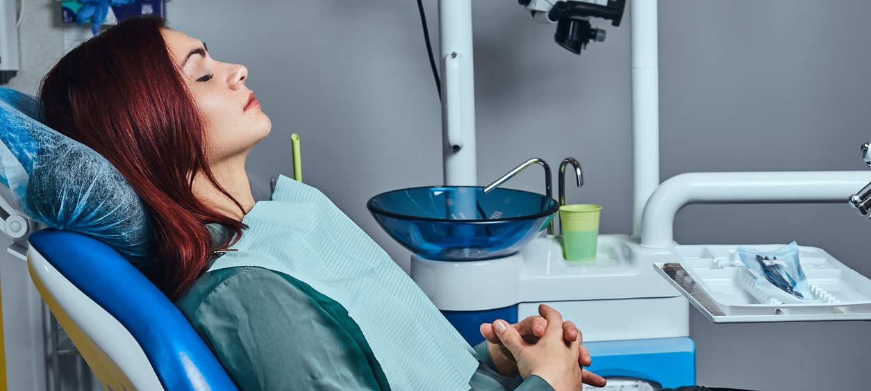 Relaxed patient receiving sedation dentistry for full mouth dental implants in Houston TX